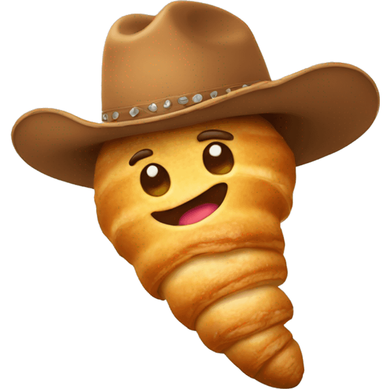 croissant wearing a cowboy hat emoji