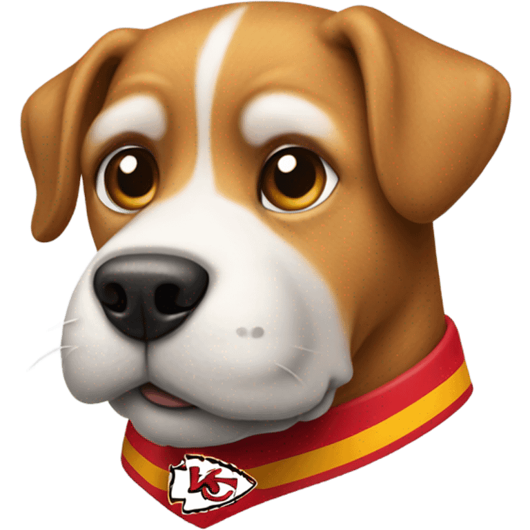 Dog wearing Kansas City chiefs shirt emoji