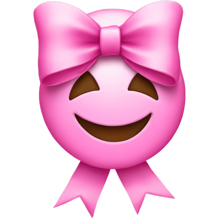 pink smiley face with a bow emoji