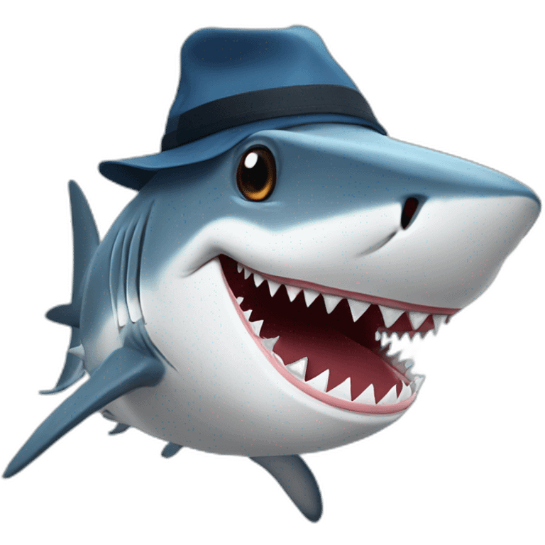 shark with a hat emoji