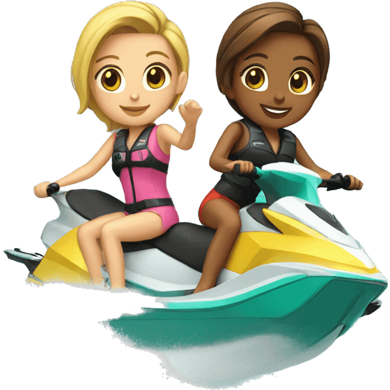 Two girls on a jetski emoji