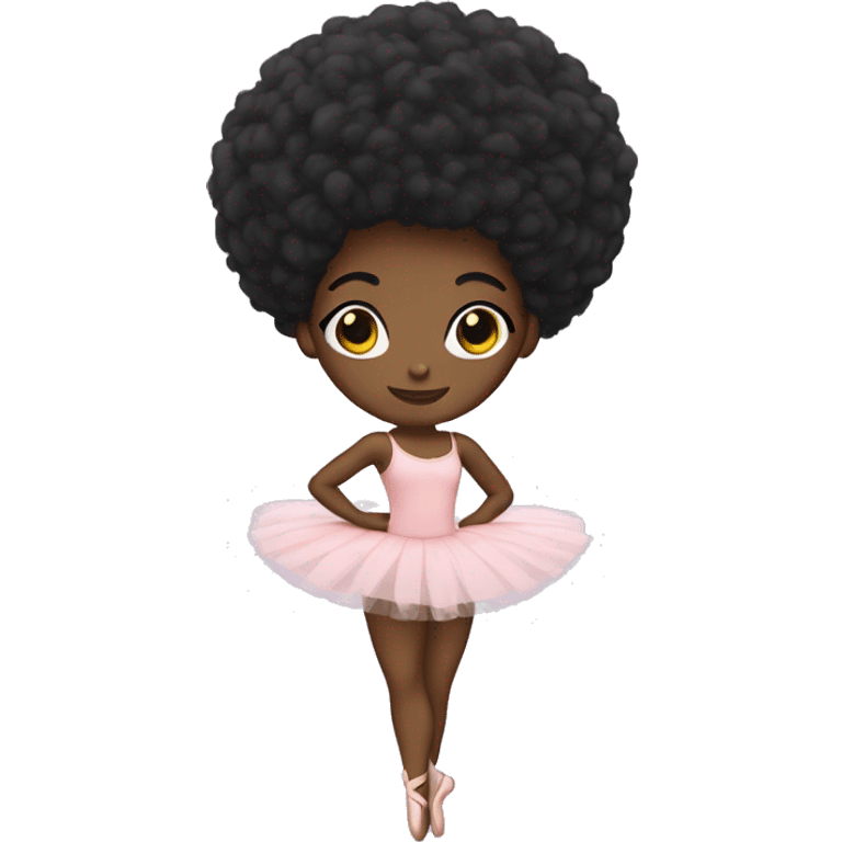 black ballerina with afro  emoji