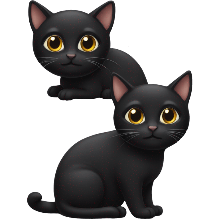 Two black cats emoji