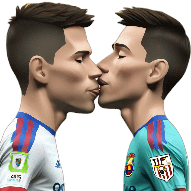 cristiano ronaldo kisses lionel messi emoji