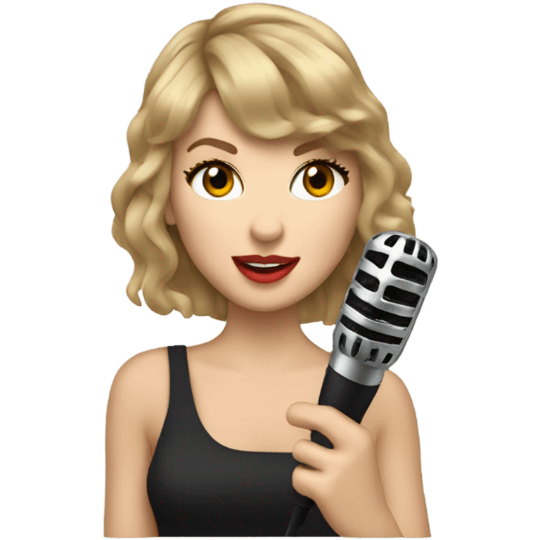 Taylor swift with micorphone emoji