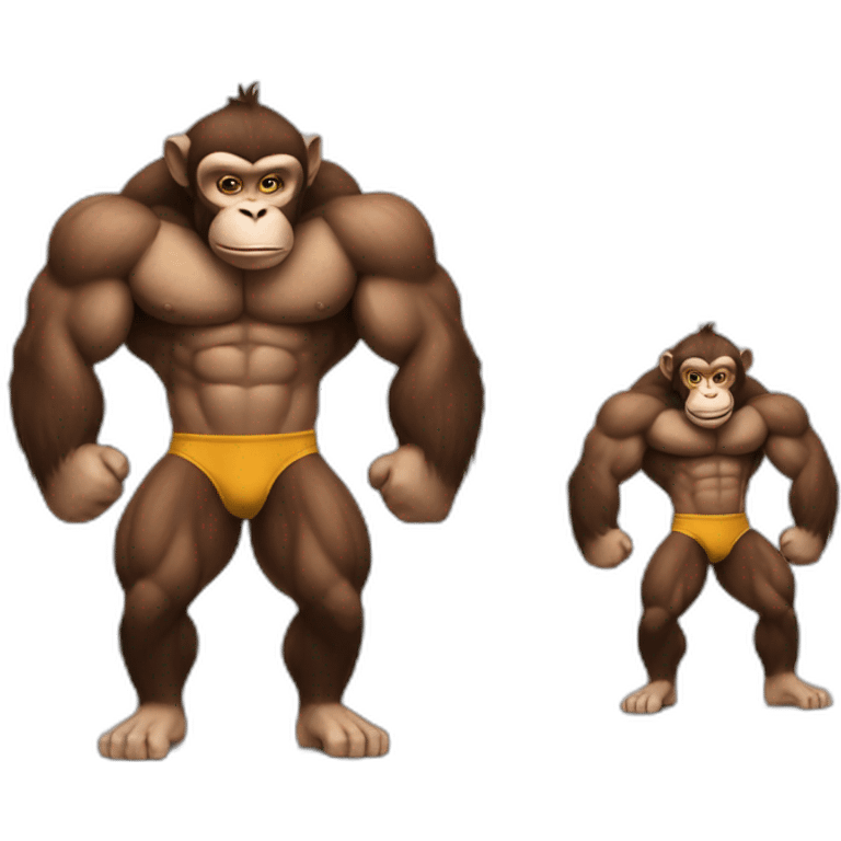 bodybuilder monkey emoji