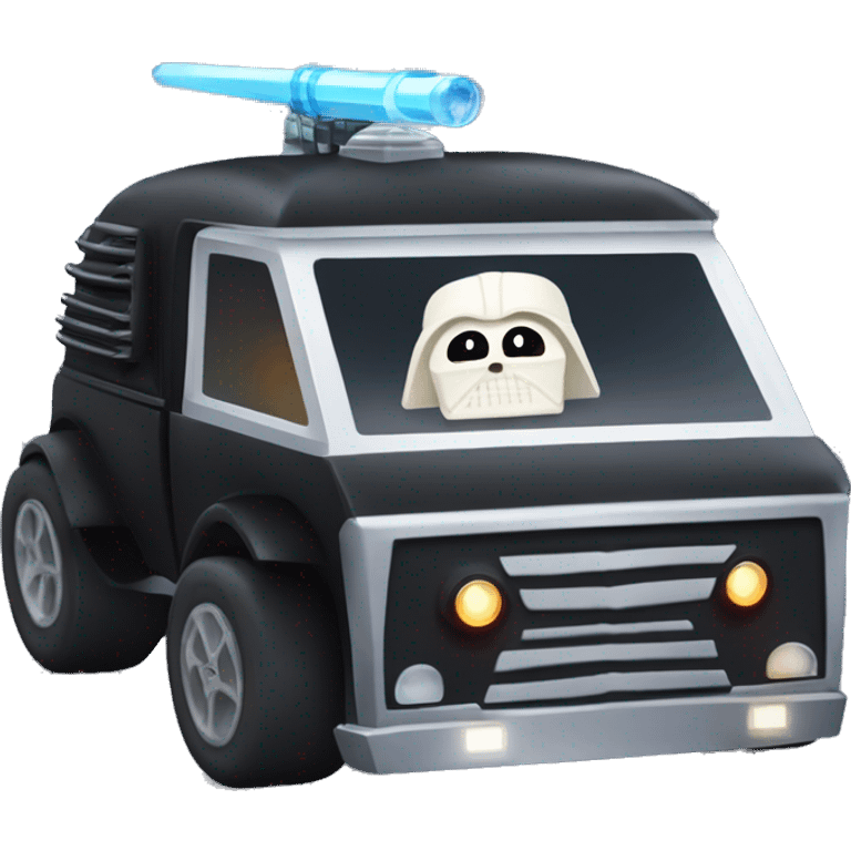 Haunted Darth Vader’s ice cube race car with light saber headlights emoji