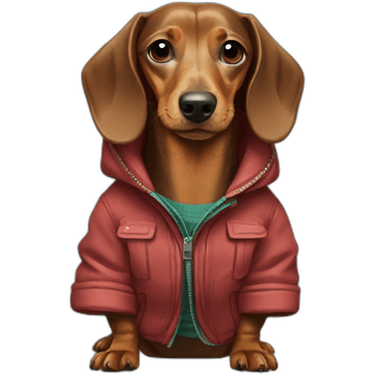 dachshund in a jacket emoji