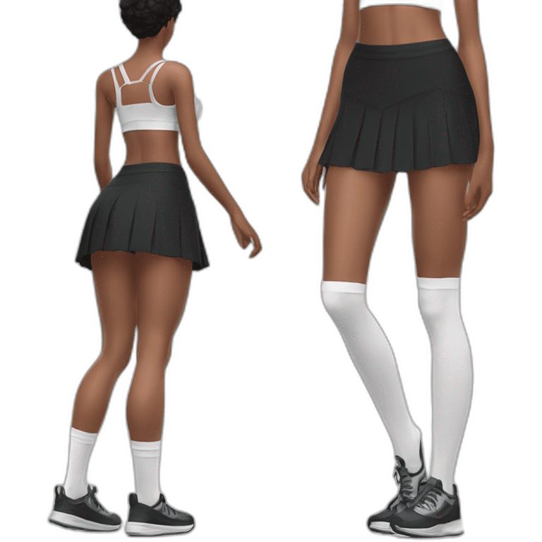 beauty-skirt-padahastasana-short-black-skirt-back-and-front-views-knickers-long-white-socks emoji