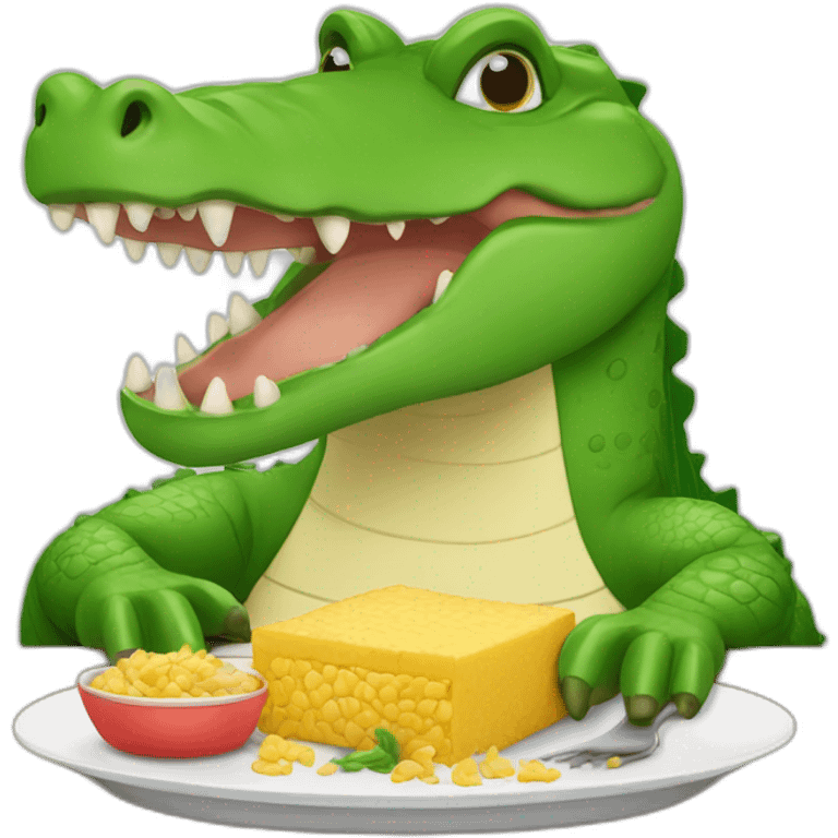 crocodile eating lunch emoji