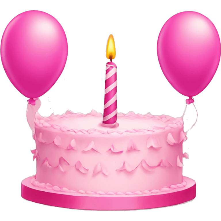 Pink happy birthday banner emoji