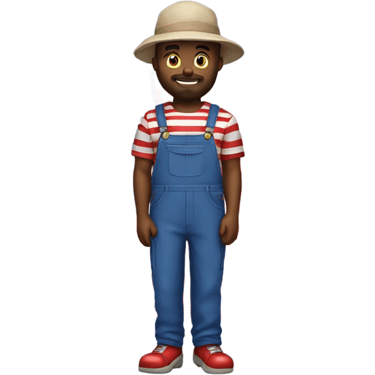 extremely patriotic man wearing american flag overalls, fireworks,  emoji