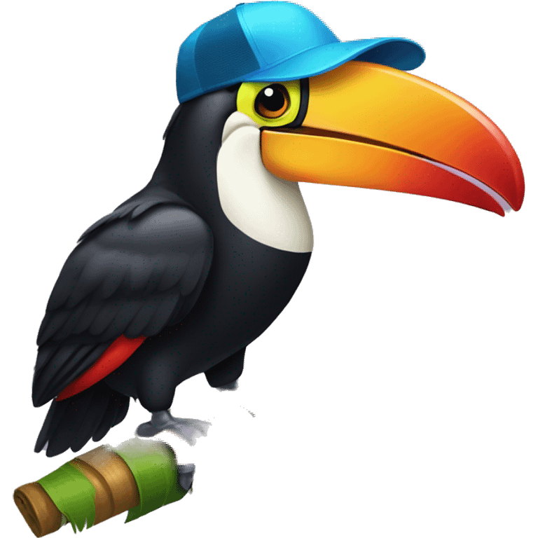 toucan wearing a trucker hat emoji