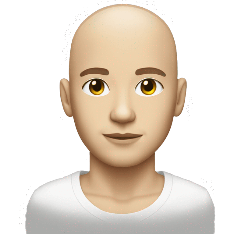 white skin dj with shaved head emoji