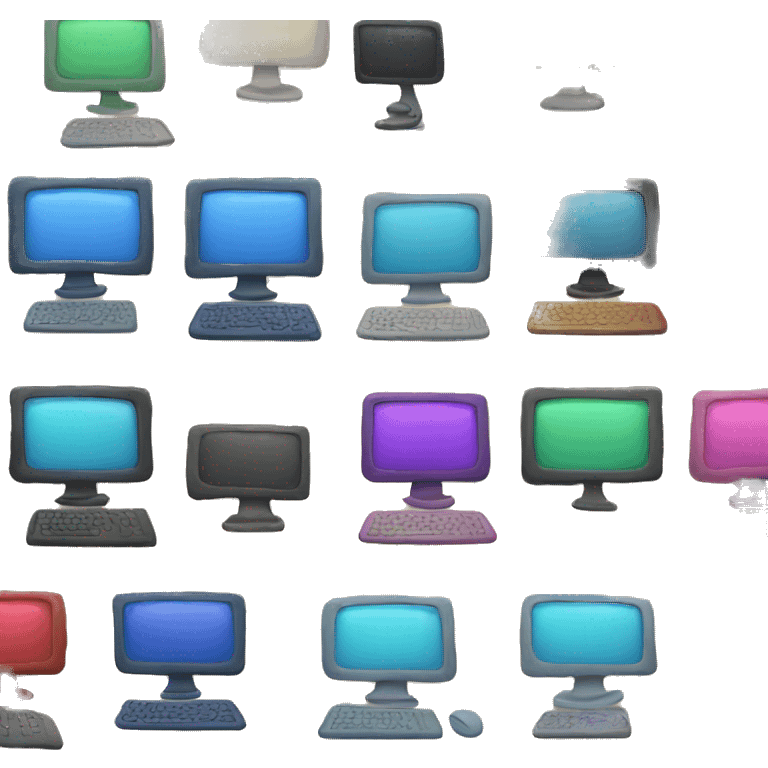 computer with many colors emoji