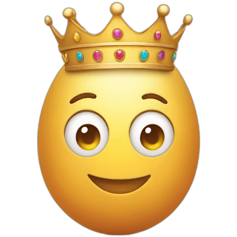 egg with crown smiling emoji