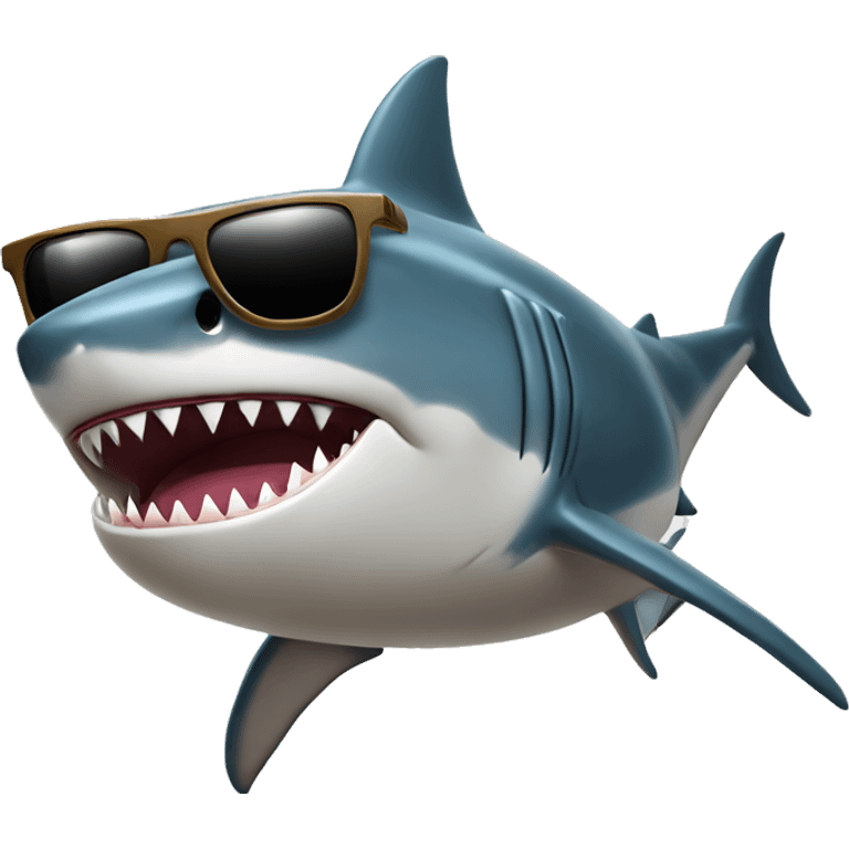 Shark looting with sunglasses emoji