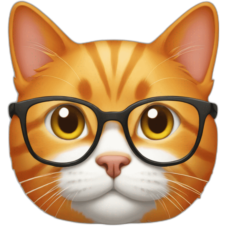 orange cat with glasses emoji