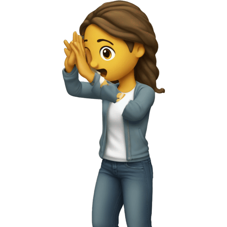 Una chica haciendo un dab  emoji