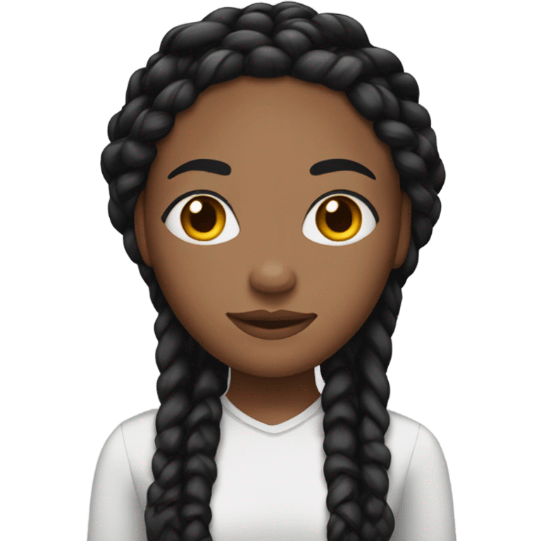 black woman with m black braids and lashes emoji