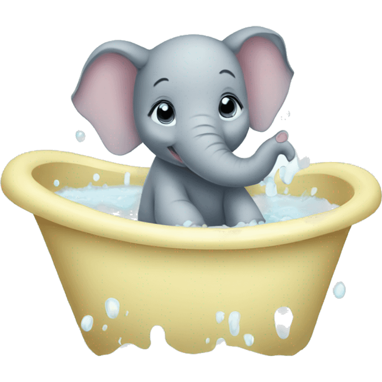 baby elephant having a bath emoji