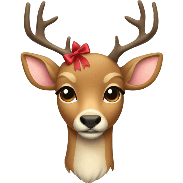 a deer wearing a bow emoji