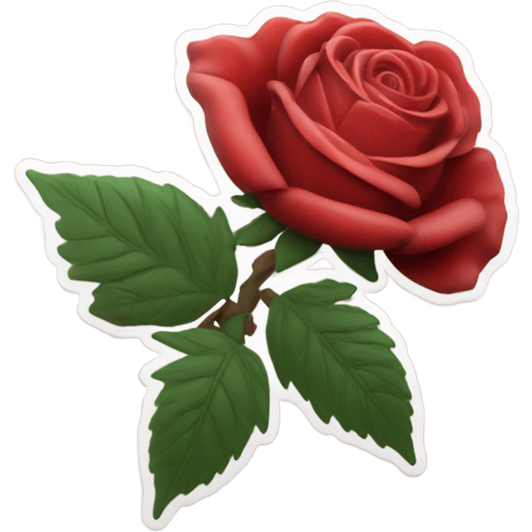 3d rose flower sticker emoji