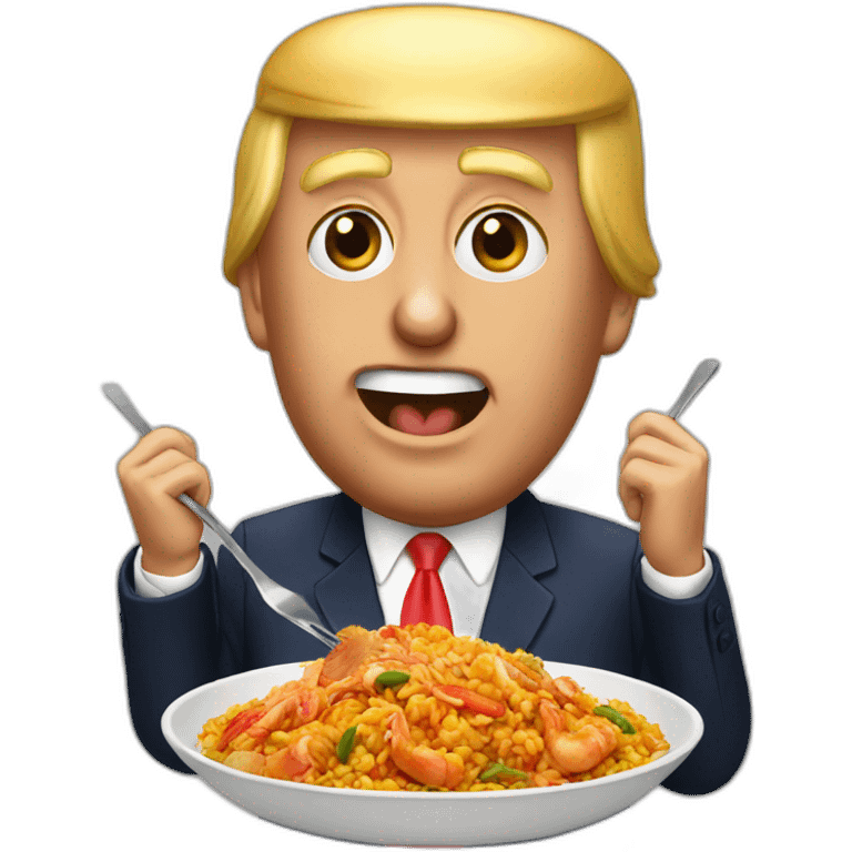 Trump eating paella emoji