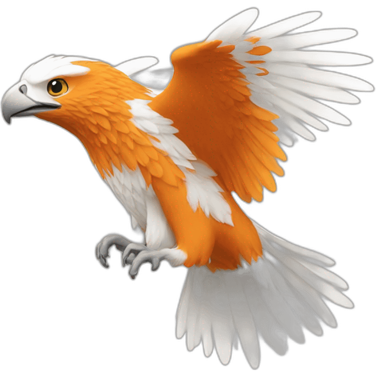 Aigle de couleur orange blanc emoji