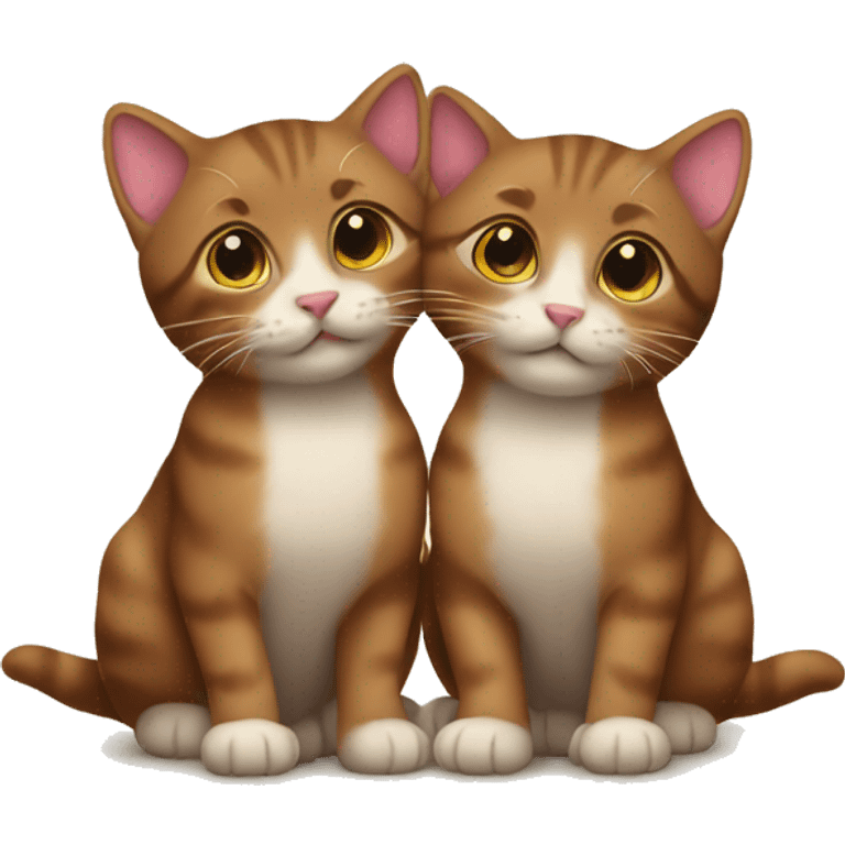 Two brown kittens in love  emoji