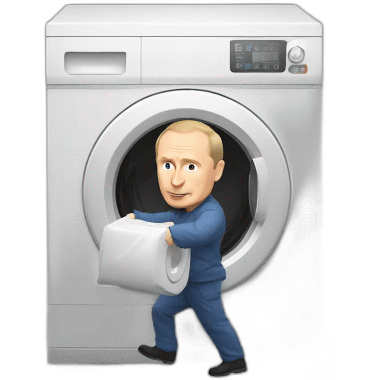 Putin carrying washing machine emoji