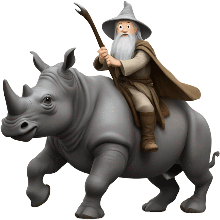 Gandalf riding a rhino emoji