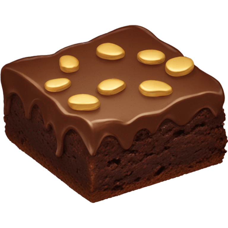 Brownie with gold emoji