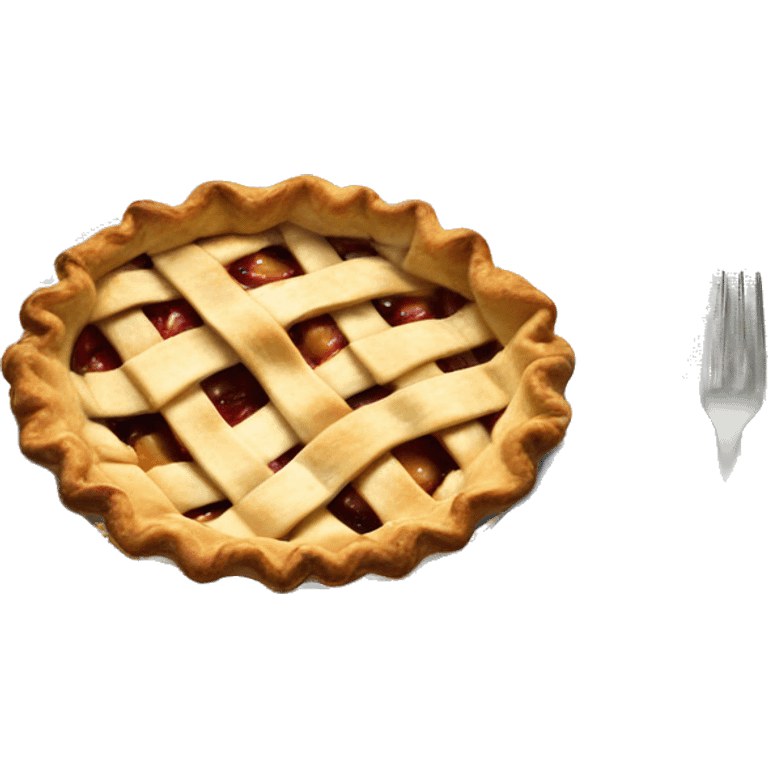 Apple pie on steel with a tablecloth emoji