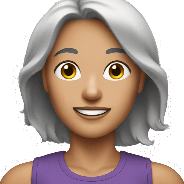 Grey hair fitness woman emoji