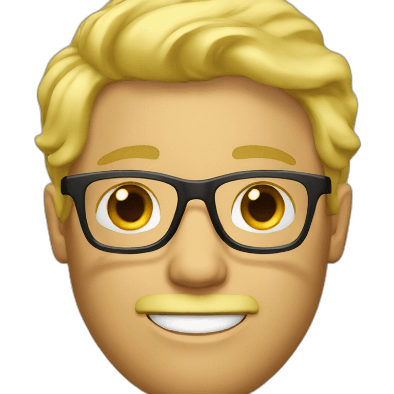 Blond man beard glasses emoji