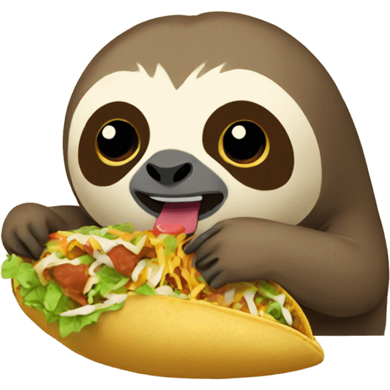 Sloth eating a taco emoji