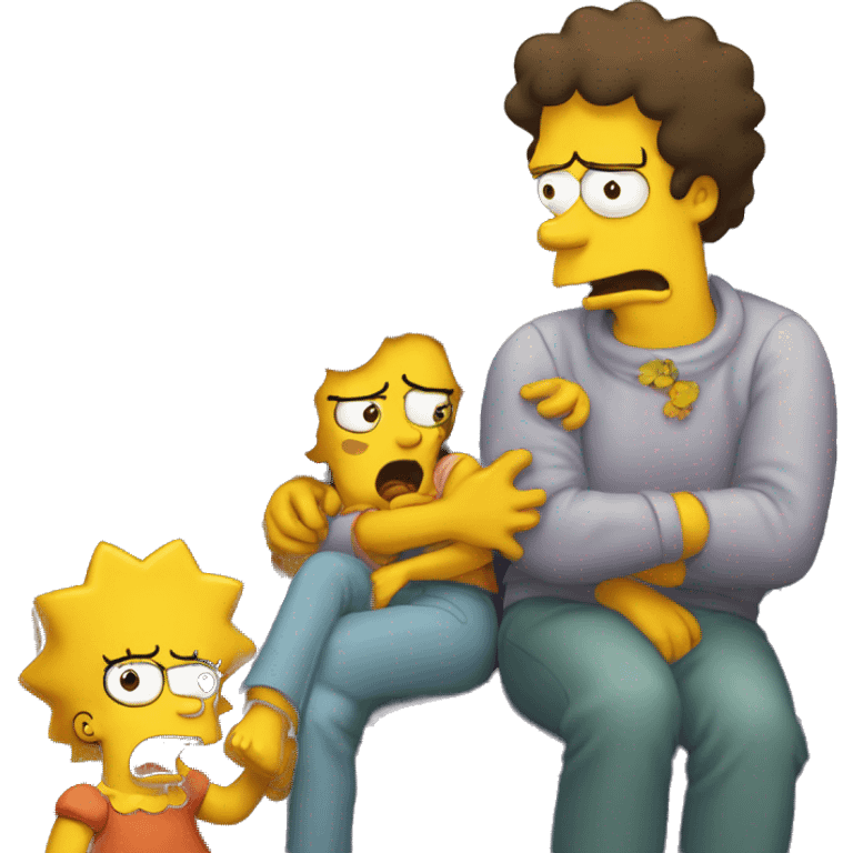 scared simpson family emoji