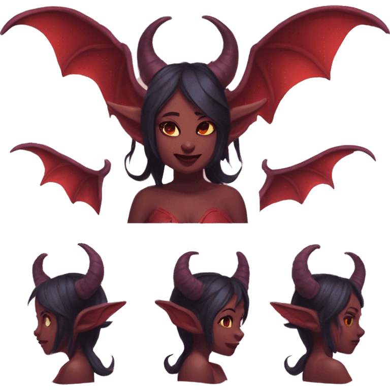 Meru the red skin succubus with horns and wings emoji