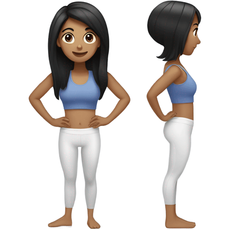 Pilates girl with black hair emoji