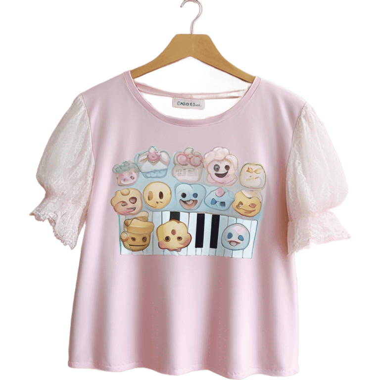 Kawaii Jfashion top on hanger style of mezzo piano and Liz Lisa  emoji