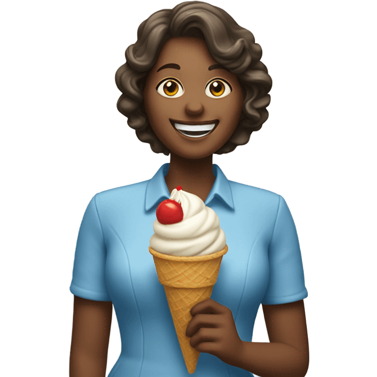 Lady with icecream emoji