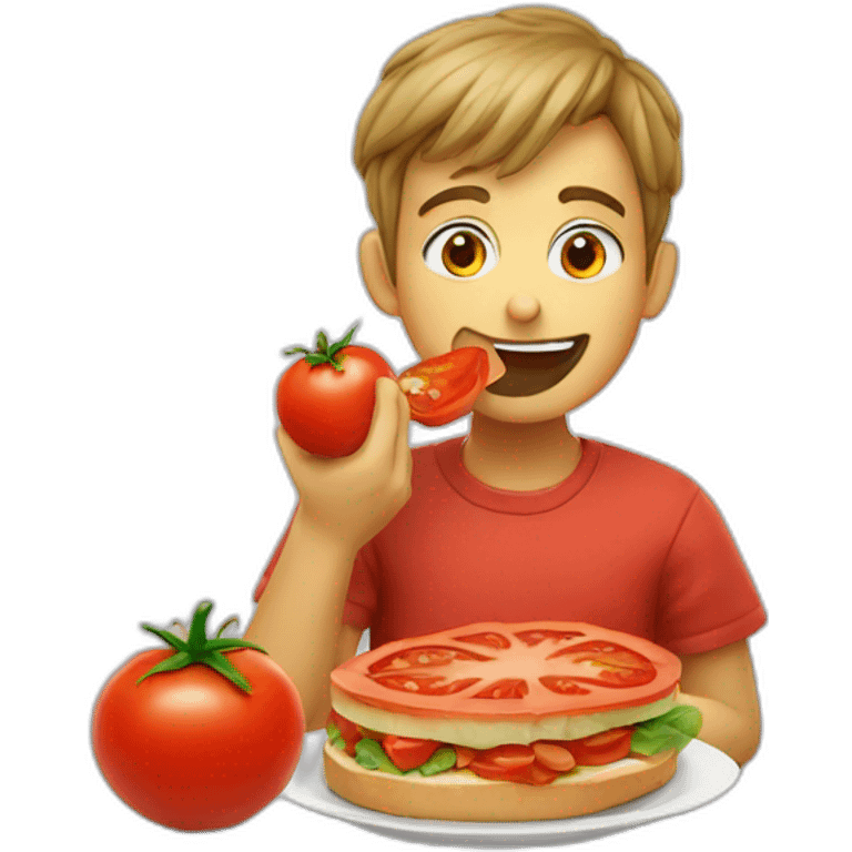 tomato eating lunch emoji