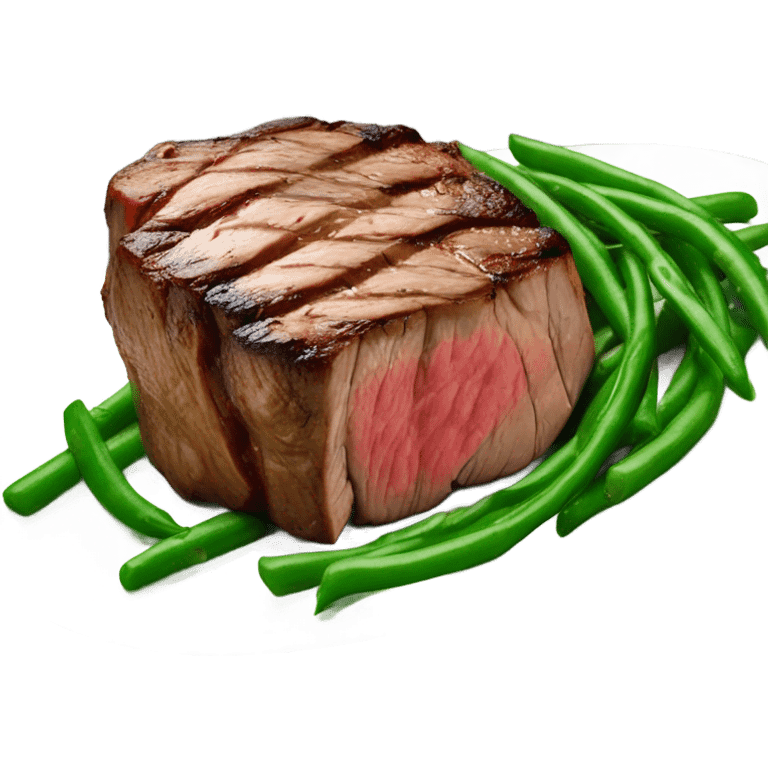 Filet mignon with green beans and mushrooms emoji