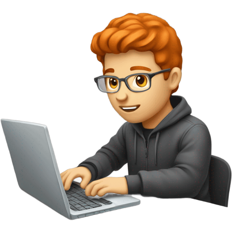 red hair programmer with laptop emoji