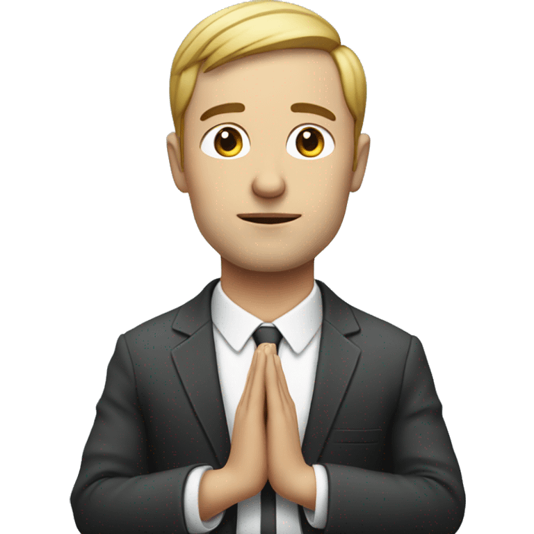 European man in suit meditating emoji