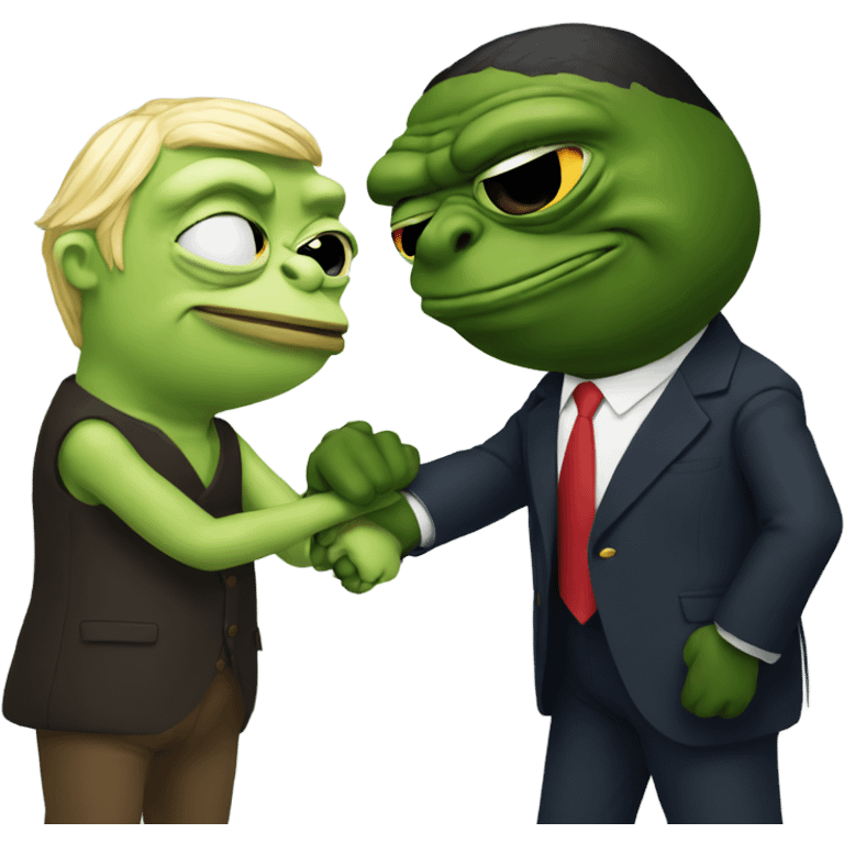 pepe and trump holding hands emoji