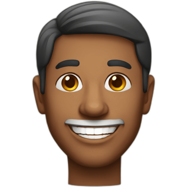 Indian man with a grin emoji