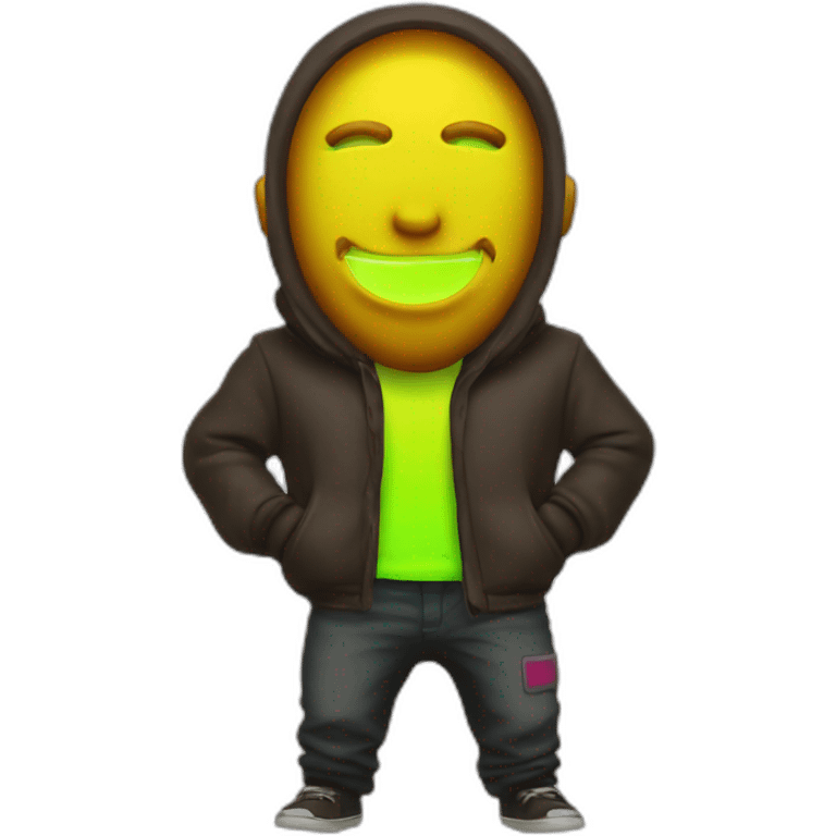 Juicy booty neon sign style man emoji