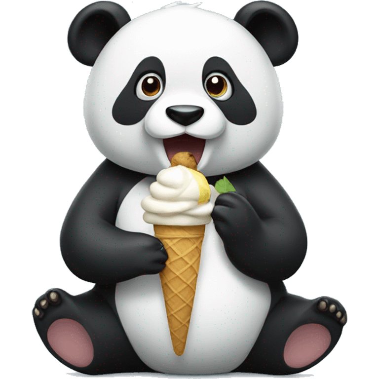 Panda eating ice cream emoji